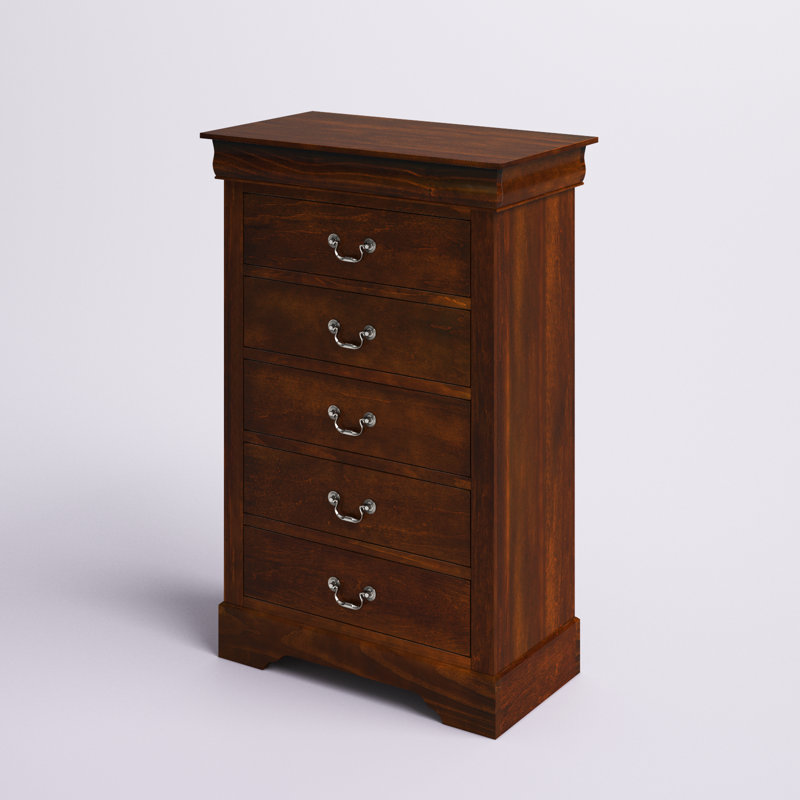 Yarisel West Haven 5 Drawer Tall Boy Chest Cappuccino